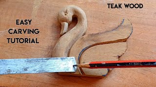 wooden Swan easy carving tutorial