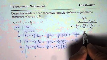 Does the Recursive Formular Represent Geometric Sequence MCR3U