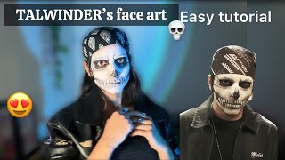 Talwinder face art 💀 EASY tutorial with face paints 😍 step by step* 