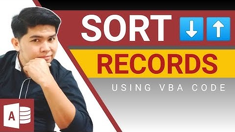 How to SORT Ascending⬆️ and Descending⬇️ records in Continuous Form of Ms Access