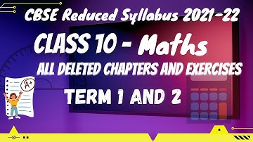 CBSE Reduced Syllabus Maths Class 10 || Term 1 and 2 ||New Syllabus Class10 2021-22
