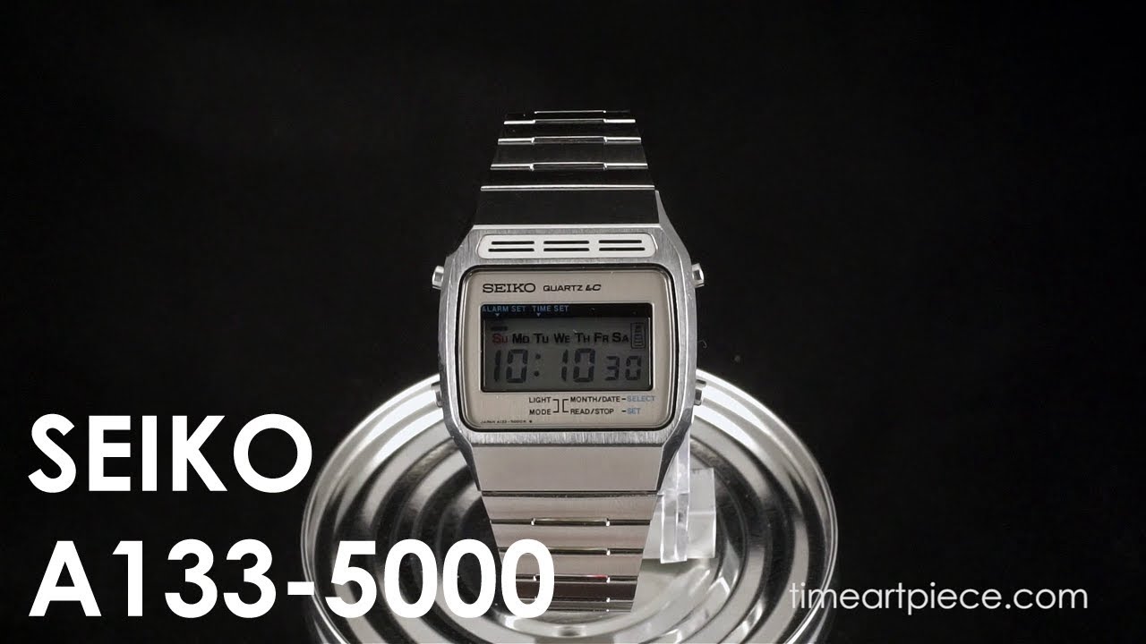 Seiko A133-5000 Vintage Digital LCD Alarm Quartz Watch Silver - YouTube