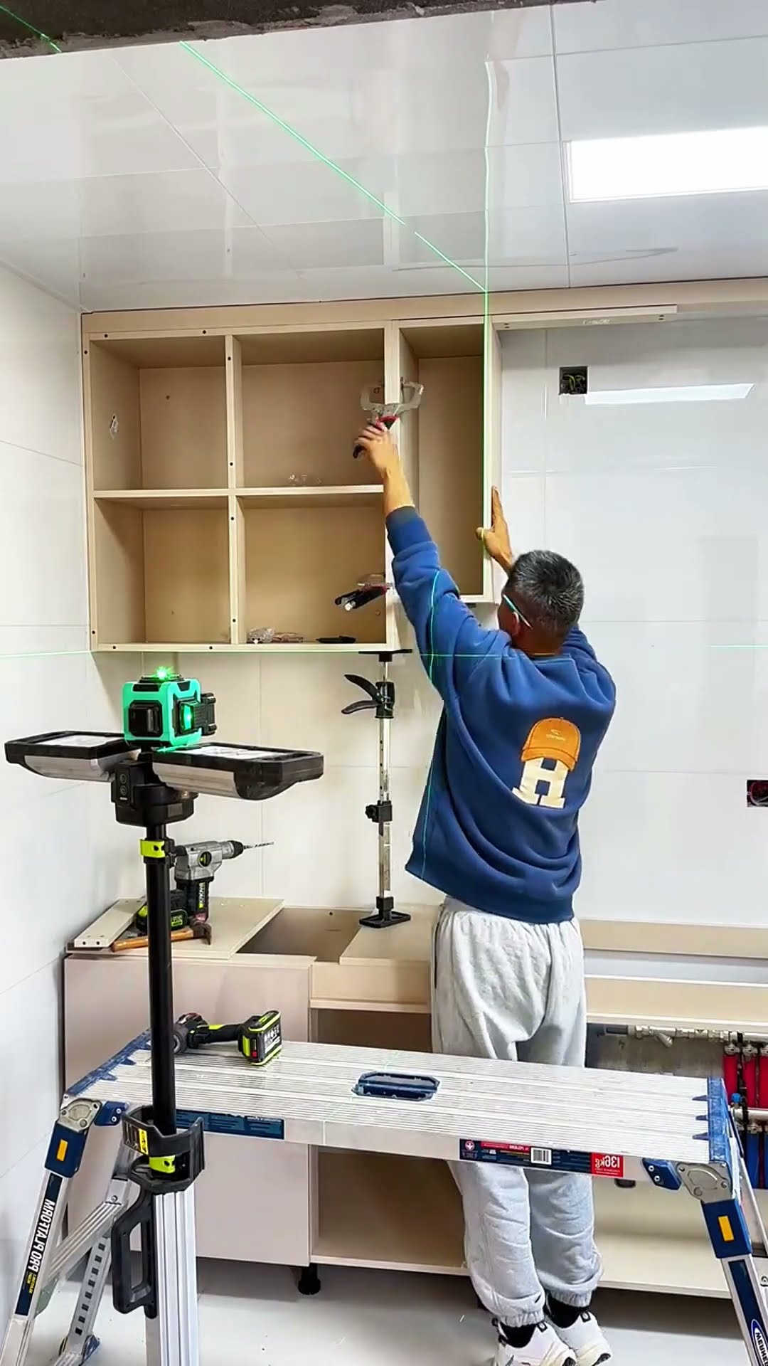 Cabinet fixing process- Good tools and machinery make work easy