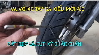 Cách vá xe tay ga từ sợi Gioăng cao su, rất đẹp và bền chắc.