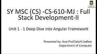 SY MSC (CS) -CS- Full Stack Development-II 1 Deep Dive into Angular Framework   NgRx libraries