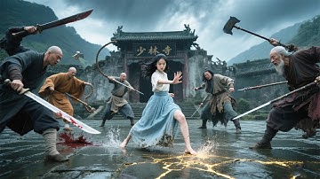 十大高手包圍軟弱女孩，不料她竟是功夫宗師，一招反殺！ #kungfu ⚔️#功夫#武俠#武俠逆襲#動作