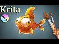 Krita Digital Drawing Tutorial- Digital Illustration of Goldfish - Speed Paint by Pallab Biswas