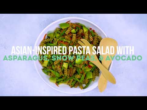 pasta-salad-with-asparagus,-snow-peas,-and-avocado