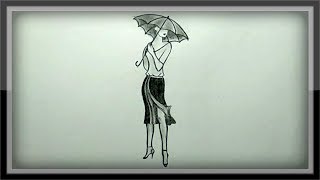 pencil drawing easy umbrella