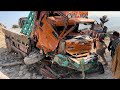 Heavy Dangerous Accident (6) Wheels Truck Breaks fail Inside The Mountain How Was Repair