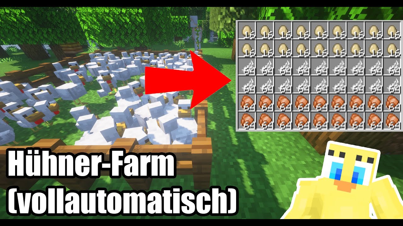 Minecraft: Automatische Eier und Feder Farm (Tutorial 1.19)