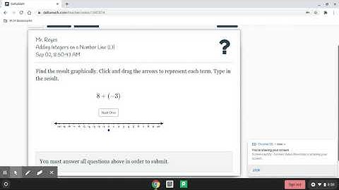 Delta Math adding integers on numberline level 1