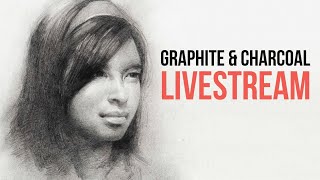 Charcoal & Graphite Portrait Demo (LIVESTREAM)