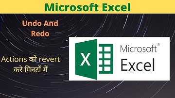 Undo And Redo Command in Excel | How To Use Undo And Redo Options In Excel | MS Excel for beginner