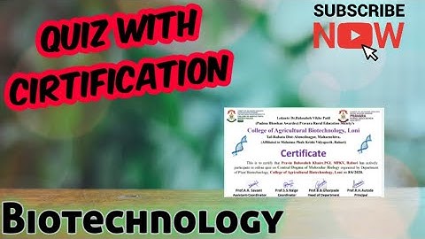 Free Quiz with Cirtification||Biotechnology||#freecirtificatequiz #skillimprovement