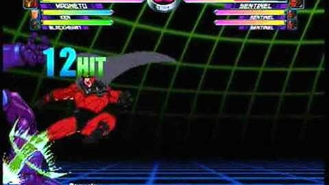 MvC2: Magneto 2 hit  Infinite (sj hk ad d/f hk) on standing Sentinel