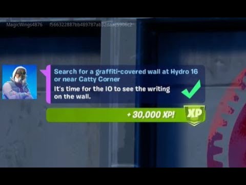 Fortnite Challenge Search For A Graffiti Covered Wall At Hydro 16 Or Near Catty Corner Season 7 Youtube