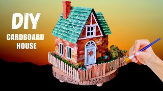 DIY miniature cardboard house | Cardboard craft idea DIY Cardboard House Tutorial @DIYAtelier