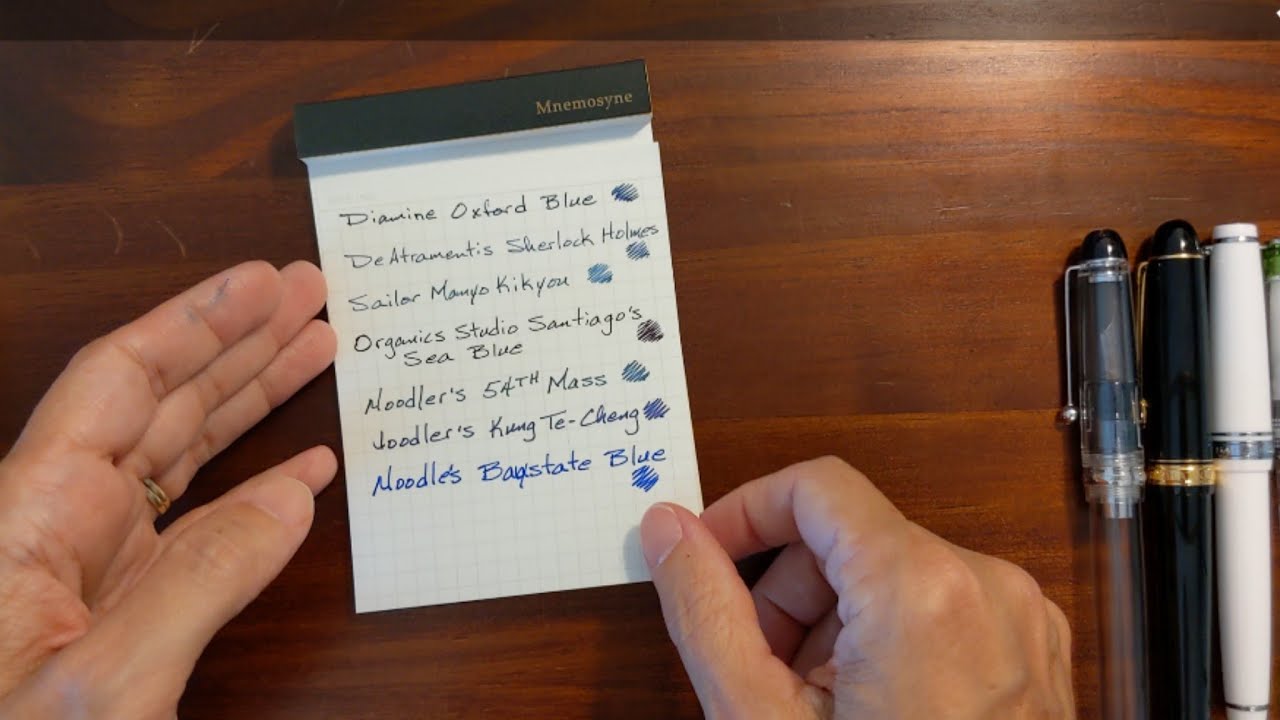 Testing Water Resistance of Blue Fountain Pen Inks YouTube