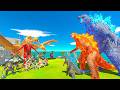 Team Supercharged Godzilla vs Team King Ghidorah x Colossal Titan - ARBS
