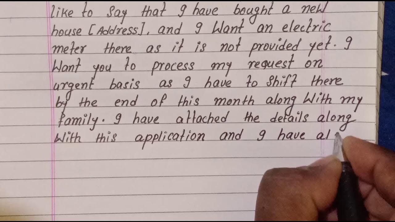 application for New electricity meter connection write application