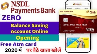 NSDL Payment Bank Saving Account Opening Online 2021 | nsdl zero balance saving account opening