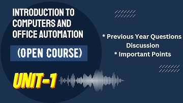 Important points discussion/Introduction to Computers and Office Automation (Open Course)/ 5th Sem