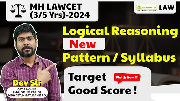 MH LAWCET(3/5) Yrs 2024 - Logical Reasoning | New Pattern | Syllabus | Target Good Score !