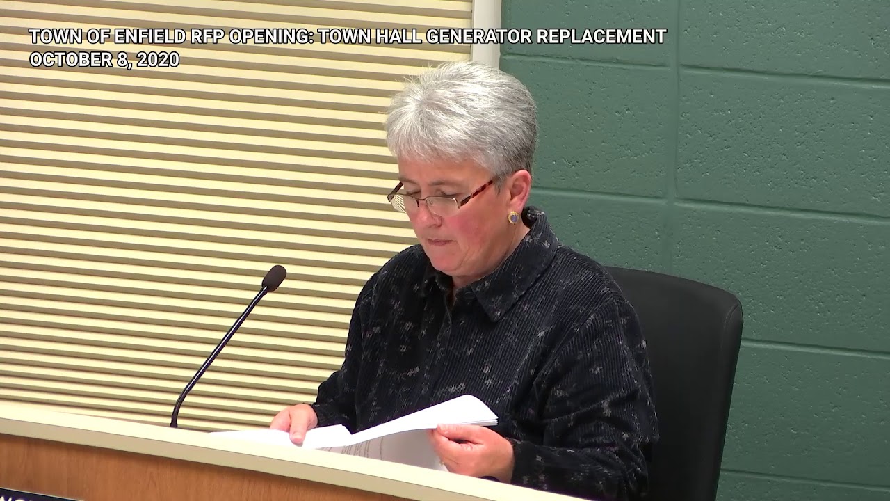 Town of Enfield, CT RFP Opening Town Hall Generator Replacement YouTube