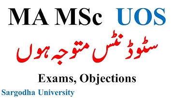 Breaking News Sargodha University MA MSc Exams Date Objections Solution UOS Admission 2022