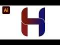 How to create a logo in illustrator Professional Logo Design || Laurel Wreath Letter H Logo Design
