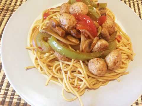 Healthy Noodles With Soya Chunks - Chowmein Noodles - Homemade Noodles | Awesome Indian Food