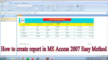 How to create report in MS Access 2007
