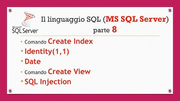 Il linguaggio SQL (MS SQL Server) ITA - parte 8
