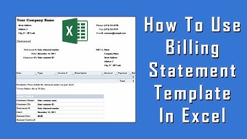 Billing Statement | Excel Billing Statement Template | Microsoft Excel