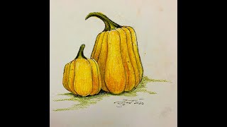 Oil Pastels: Pumpkins (Part 1 - Outlining/Overlapping)