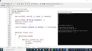 3.05 شرح حذف عنصر من المصفوفة الاحادية | C++ | Program to Delete an Element from an Array