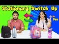 Stationary Switch Up Challenge | School Supplies Switch Or Keep Competition | Hungry Birds