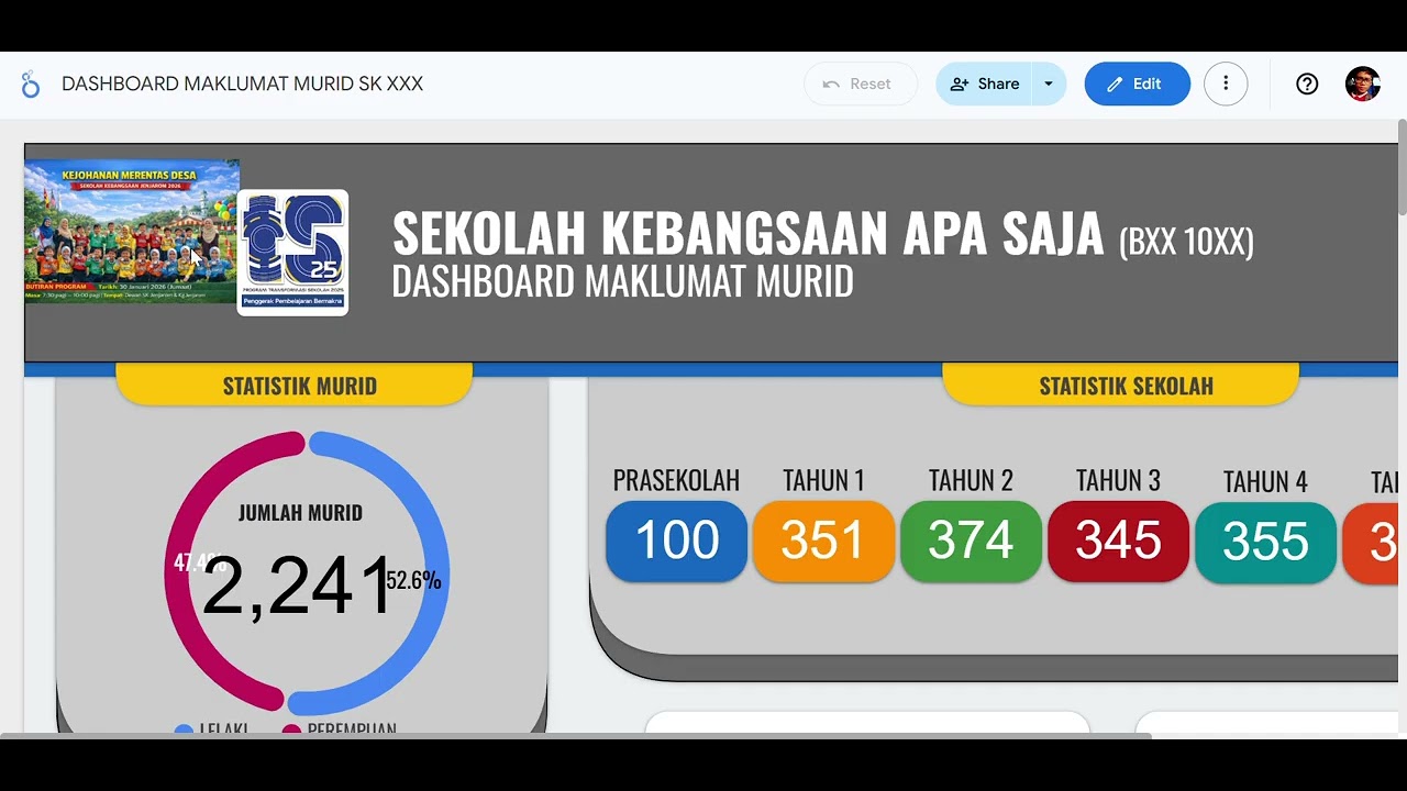 TUTORIAL DASHBOARD MAKLUMAT MURID 2