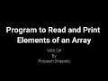 Program to read and print elements of an array with C#