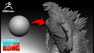 ESCULPINDO O GODZILLA/ SCULPTING GODZILLA (ZBRUSH)  PARTE 1/2