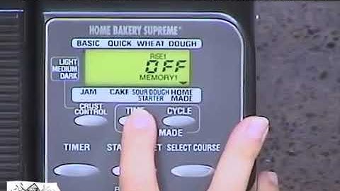 Zojirushi Bread Maker Programing