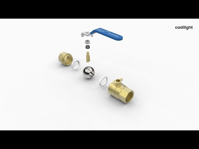 Ball valve industrial 3D animation | cadilight - animation for technology class=