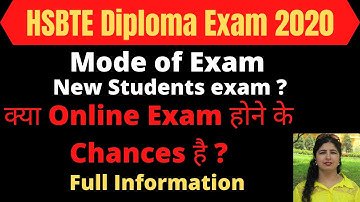 hsbte exam online or offline | HSBTE Latest information | Diploma students exam mode 2020
