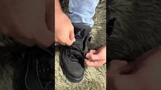 Jordan 4 Black Cat Bar Laces Tutorial 🙏