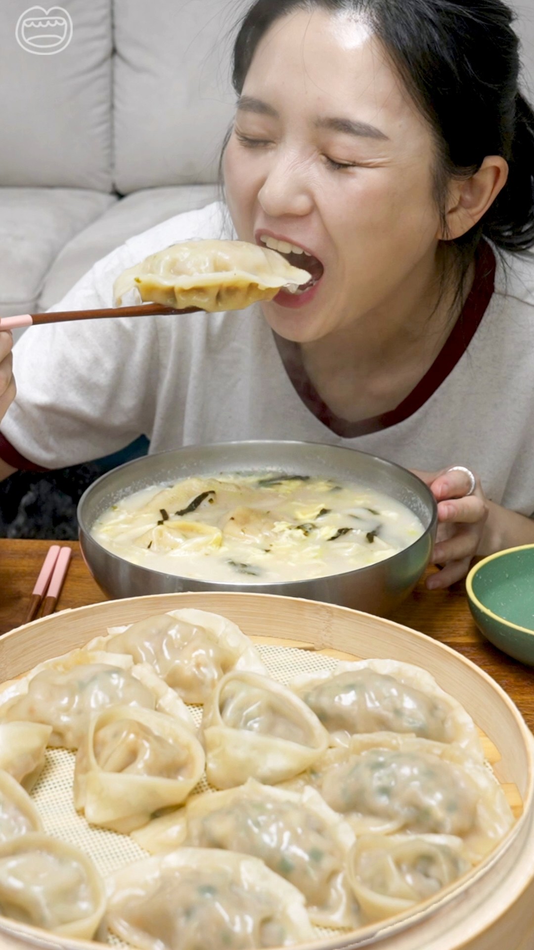 집에서 만든 김치만두