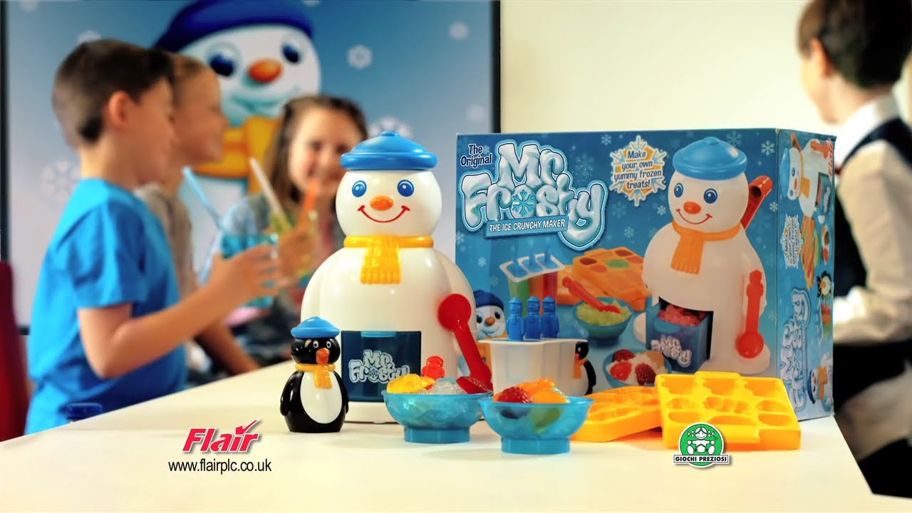 Mr Frosty The Ice Crunchy Maker, Retro Plastic Snowman Shaped Toy Machine  for Ki