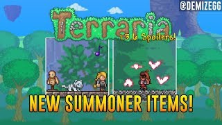 New video covering the latest spoilers for terraria 1.3.6 update,
including a bunch of summoner items / weapons! ✅ subscribe to demize
- https://demize.g...