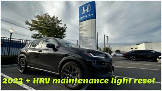 2023 + Honda HRV maintence light reset