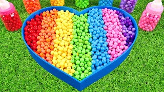 Satisfying Video l How to make Heart into Mixing Beads Cutting ASMR l RainbowToyTocToc